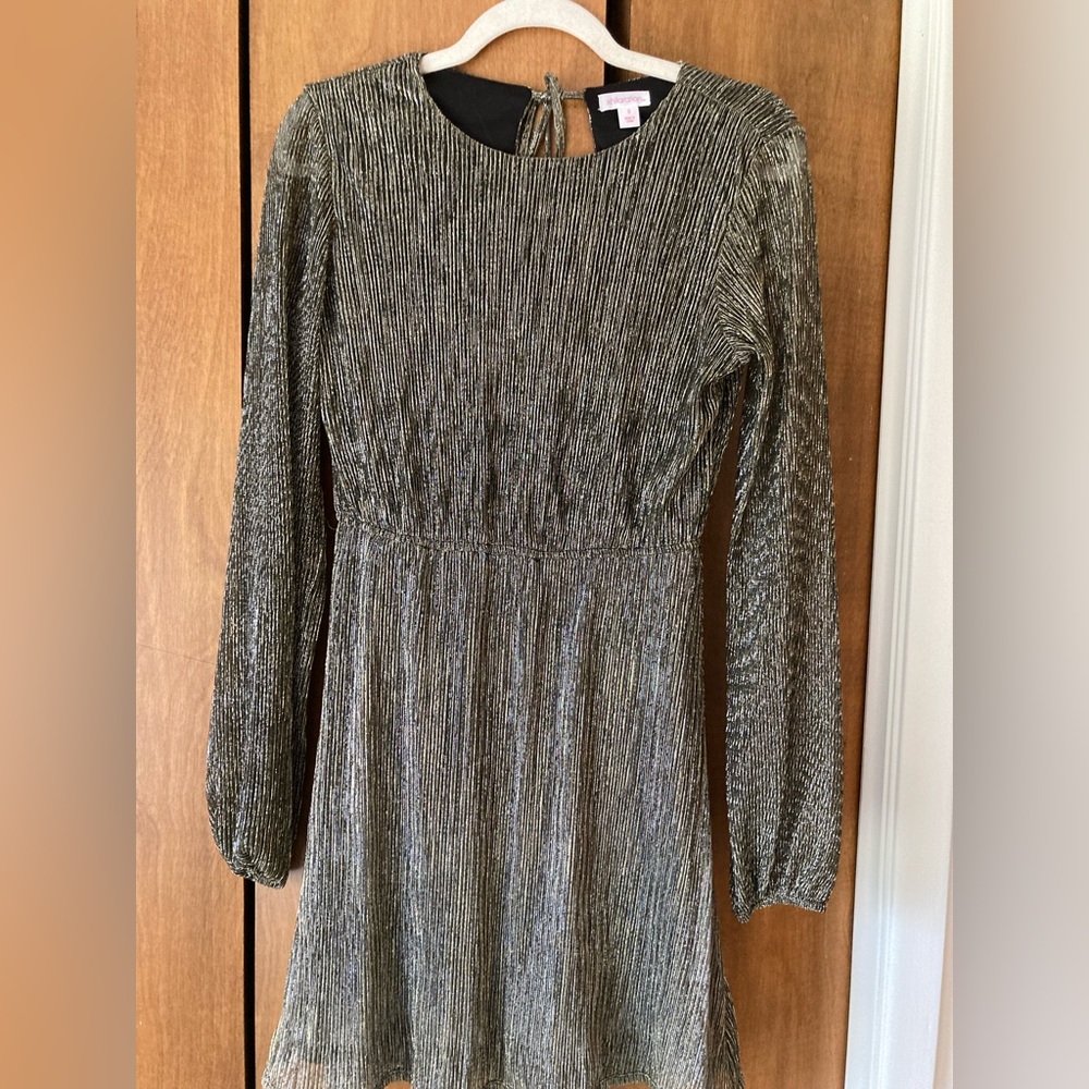 Xhilaration Gilded Gold Silver Metallic Party Glam Cocktail Dress